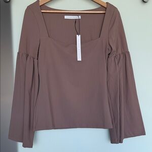 NWT Susana Monaco Light Brown Long Sleeve Top